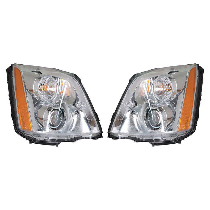 DURAFORCE Right+Left Headlight For 2008-2011 Cadillac DTS HID/Xenon Chrome Housing