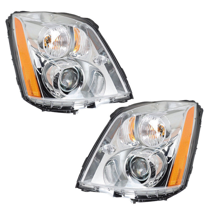 DURAFORCE Right+Left Headlight For 2008-2011 Cadillac DTS HID/Xenon Chrome Housing