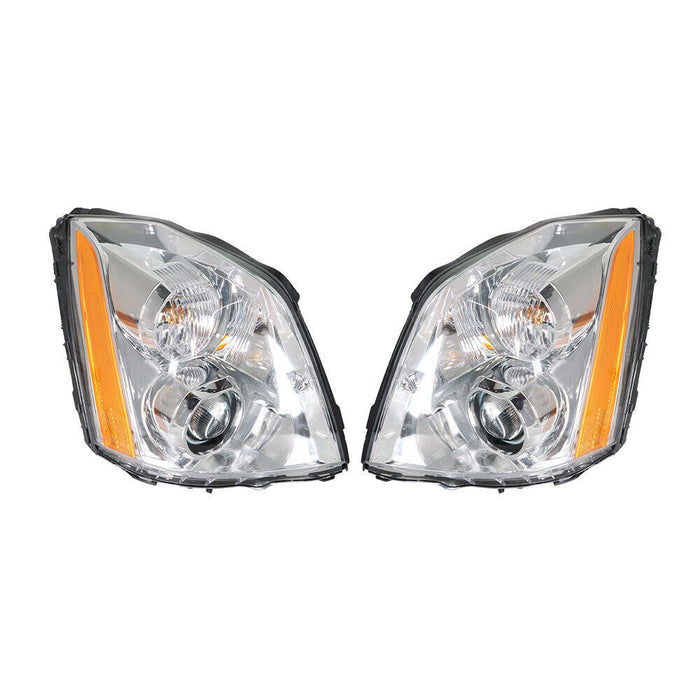 DURAFORCE Right+Left Headlight For 2008-2011 Cadillac DTS HID/Xenon Chrome Housing