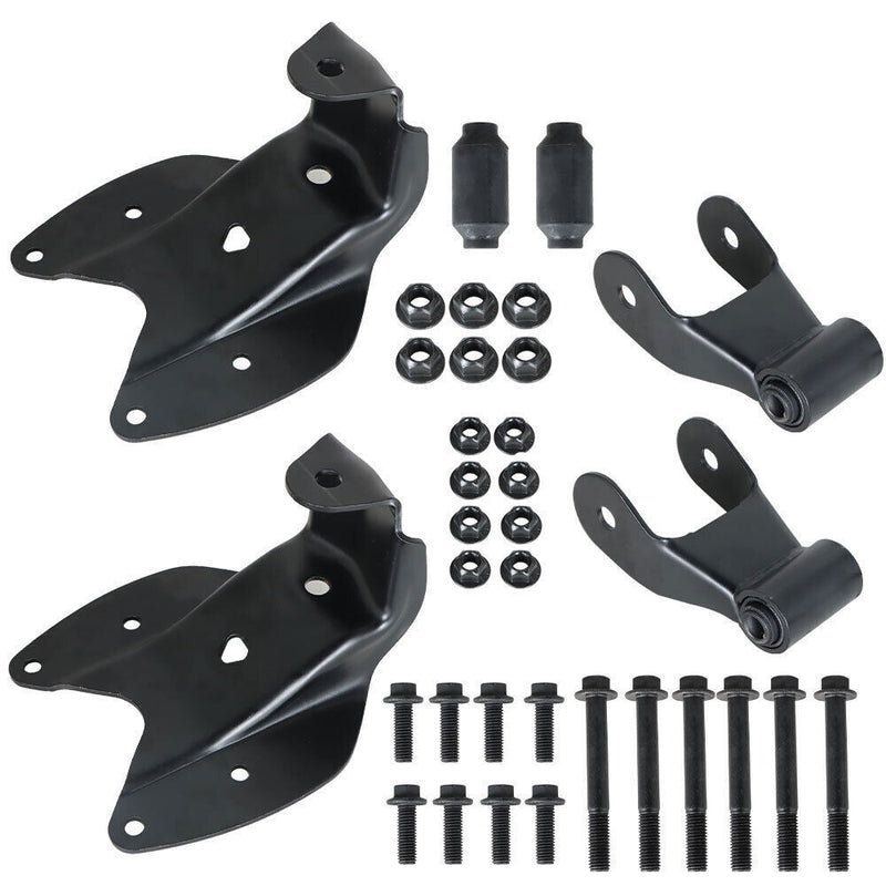 DURAFORCE Rear LH+RH Leaf Spring Shackle & Bracket Hanger For 1997-2004 Ford F150