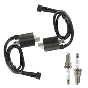 DURAFORCE 2Pack Ignition Coil + Spark Plug For Yamaha XV535 VIRAGO 535 1987 1988 1990-2000
