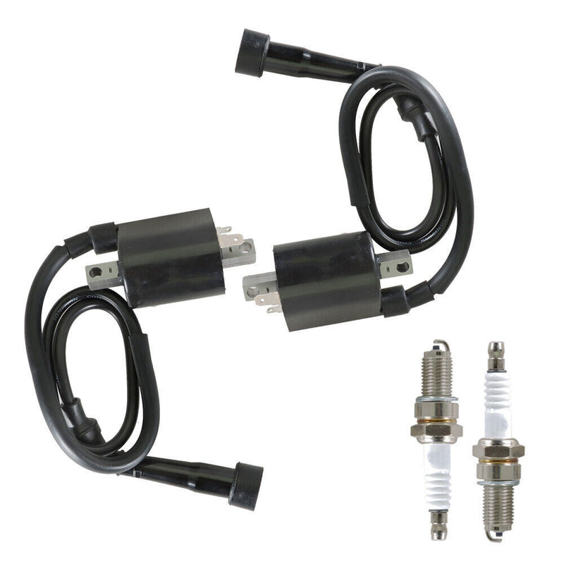 DURAFORCE 2Pack Ignition Coil + Spark Plug For Yamaha XV535 VIRAGO 535 1987 1988 1990-2000