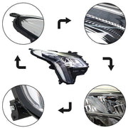 DURAFORCE Right+Left Headlight For 2018-19 Cadillac XTS LED DRL Signal Chrome
