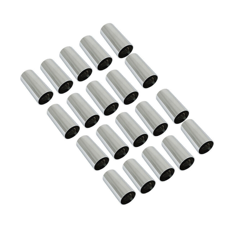 DURAFORCE Set Of 20 Lug Nut Covers Plastic 33mm 4-1/4" Screw-On Flat Top Cylinder Chrome