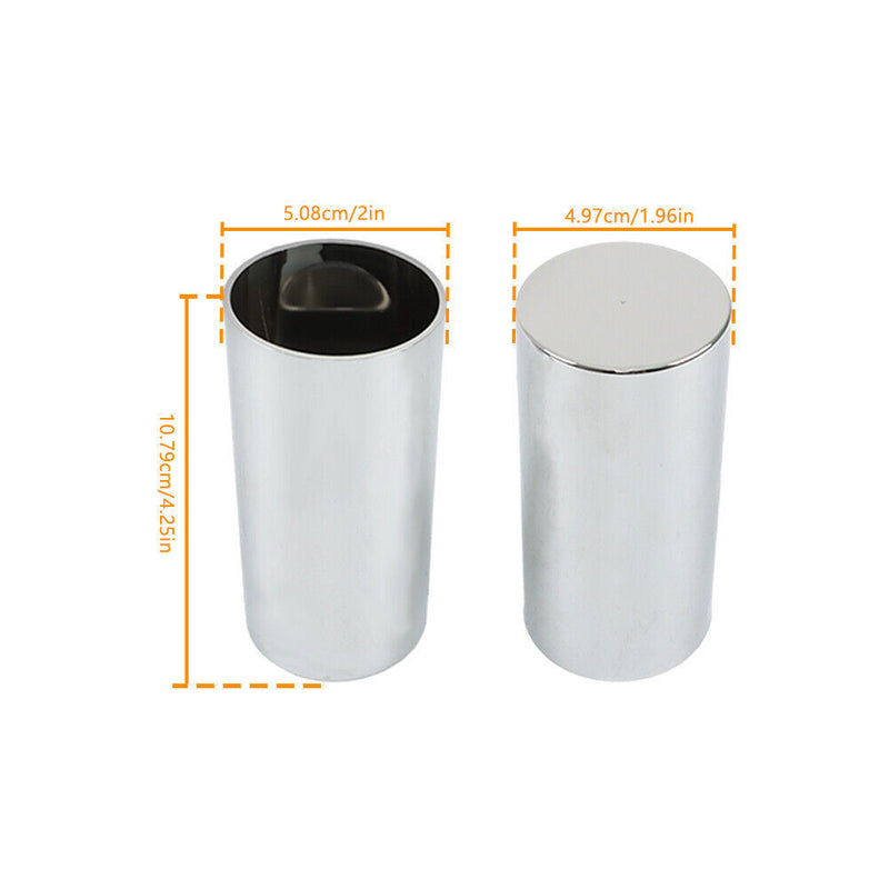 DURAFORCE Set Of 20 Lug Nut Covers Plastic 33mm 4-1/4" Screw-On Flat Top Cylinder Chrome