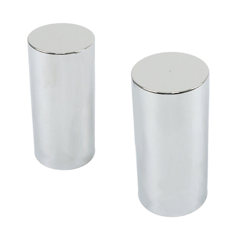 DURAFORCE Set Of 20 Lug Nut Covers Plastic 33mm 4-1/4" Screw-On Flat Top Cylinder Chrome