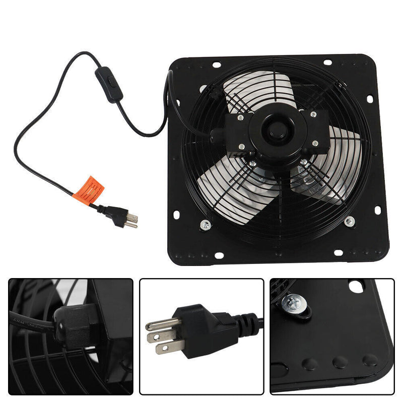 DURAFORCE 10" Shutter Exhaust Fan Wall Mounted With Switch+Insect Mesh Low Noise 980 CFM