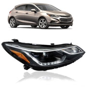DURAFORCE Right Headlight For 2016-2018 Chevy Cruze Projector Halogen w/LED DRL RH