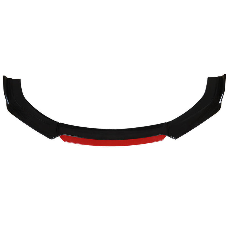 DURAFORCE Front Lip Spoiler Splitter Protector Black Red 2 Layer Lip Universal