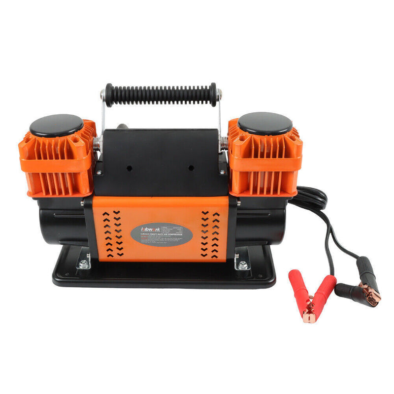 DURAFORCE Air Compressor Kit, Dual Cylinder 12V Portable Inflator Heavy Duty Max