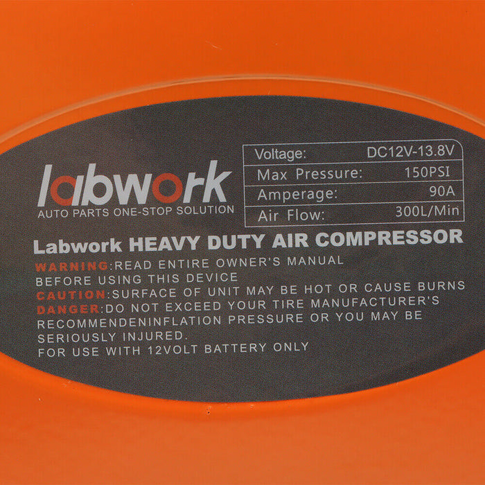 DURAFORCE Air Compressor Kit, Dual Cylinder 12V Portable Inflator Heavy Duty Max