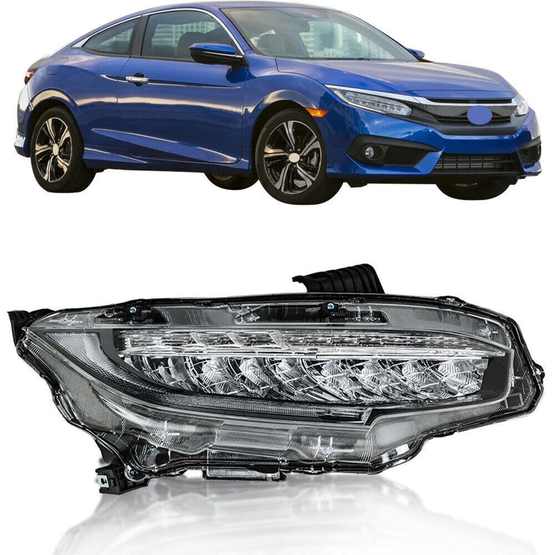 DURAFORCE Passenger Side RH Full LED Headlight Assembly For 2016-2021 Honda Civic