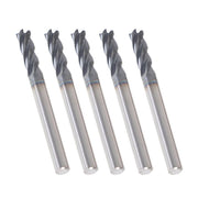 DURAFORCE 5Set 3/16" 4 Flute 2" Overall Length Regular Carbide End Mill TiALN COATED New