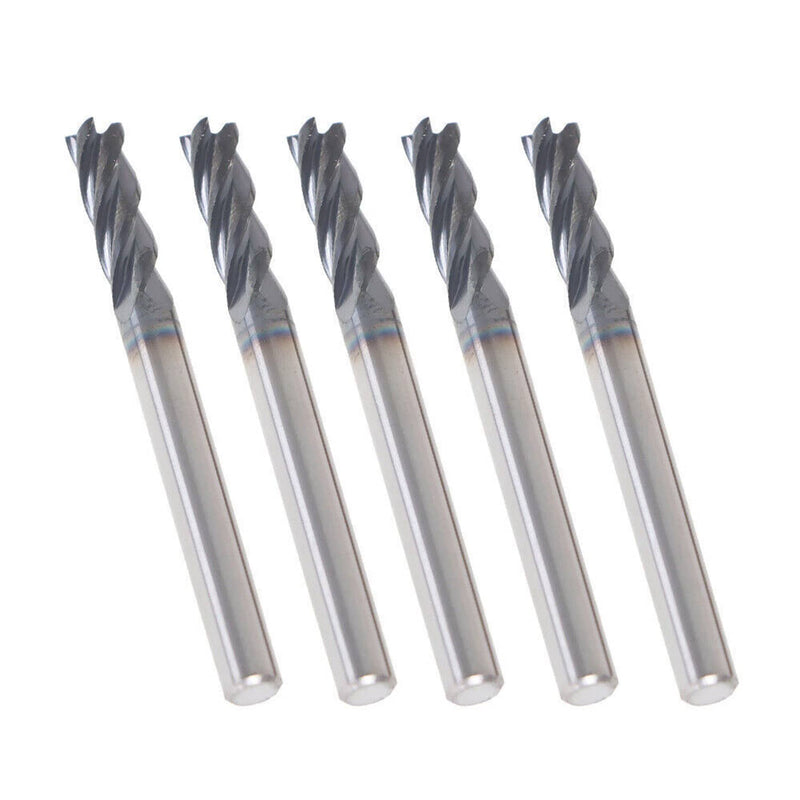 DURAFORCE 5Set 3/16" 4 Flute 2" Overall Length Regular Carbide End Mill TiALN COATED New