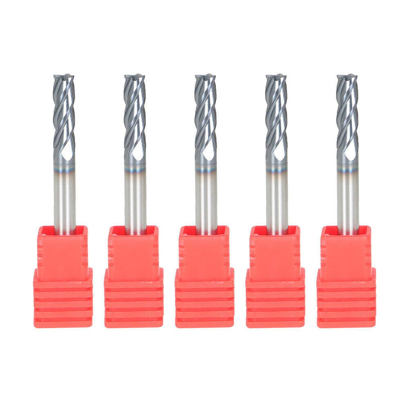 DURAFORCE 5Set 3/16" 4 Flute 2" Overall Length Regular Carbide End Mill TiALN COATED New