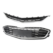 DURAFORCE Front Bumper Upper Lower Grille For 2016-2018 Chevy Malibu Chrome&Black