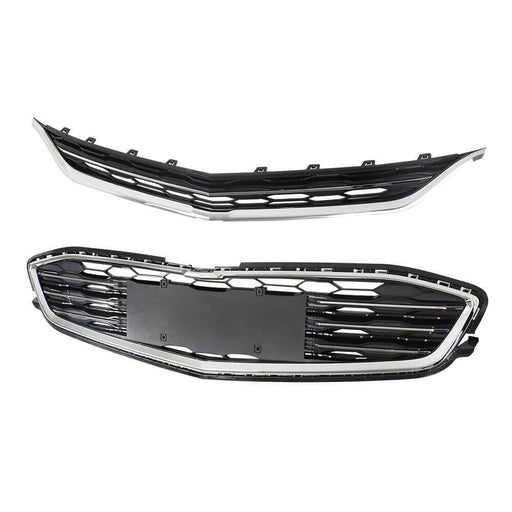 DURAFORCE Front Bumper Upper Lower Grille For 2016-2018 Chevy Malibu Chrome&Black