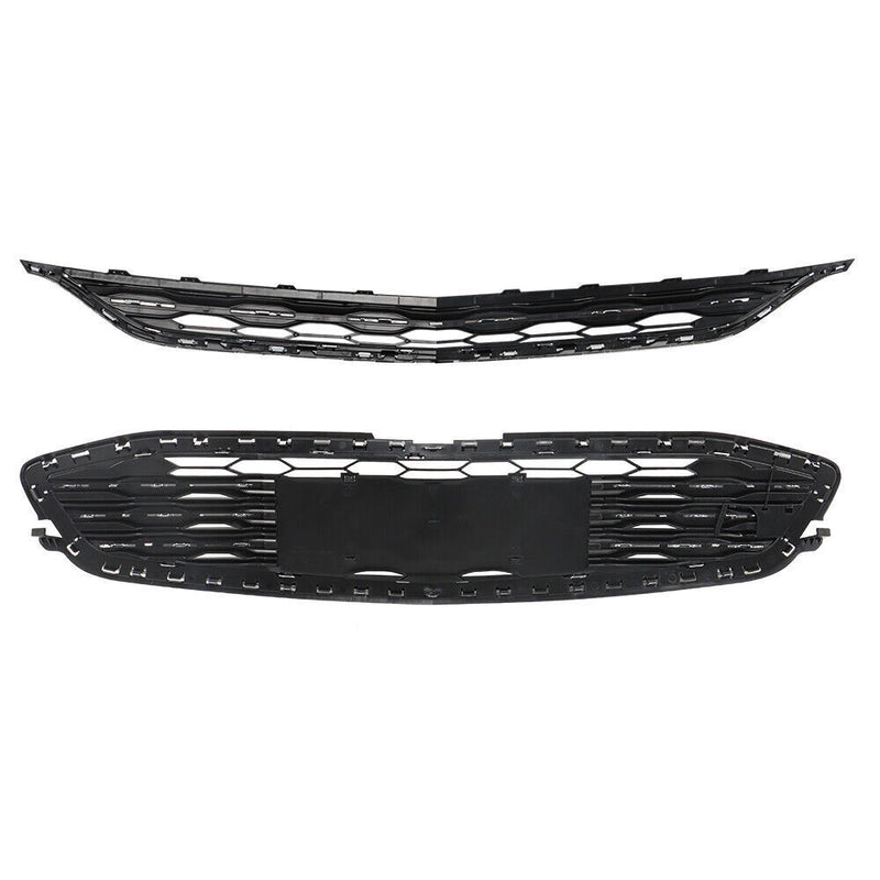 DURAFORCE Front Bumper Upper Lower Grille For 2016-2018 Chevy Malibu Chrome&Black