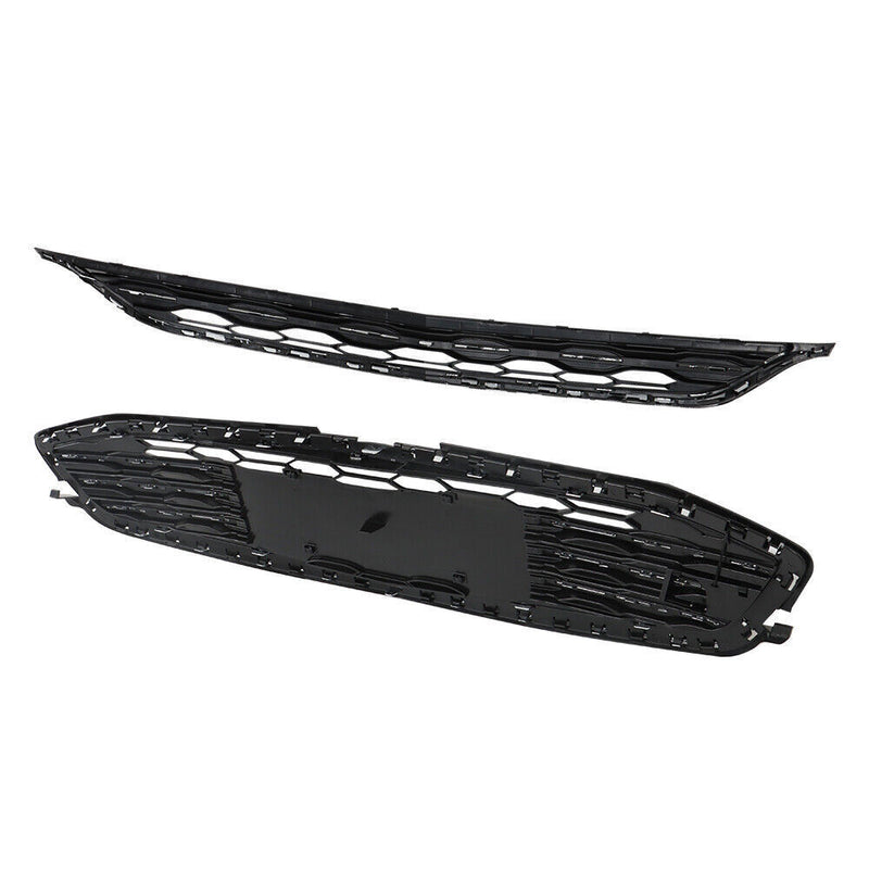 DURAFORCE Front Bumper Upper Lower Grille For 2016-2018 Chevy Malibu Chrome&Black