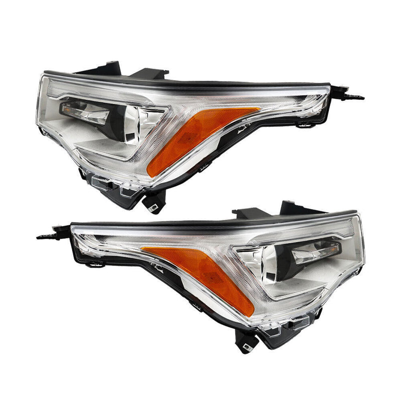 DURAFORCE Right+Left Headlights ASSY For 2017-19 GMC Acadia SL w/o LED DRL Chrome