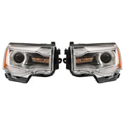 DURAFORCE Right+Left Headlights ASSY For 2017-19 GMC Acadia SL w/o LED DRL Chrome