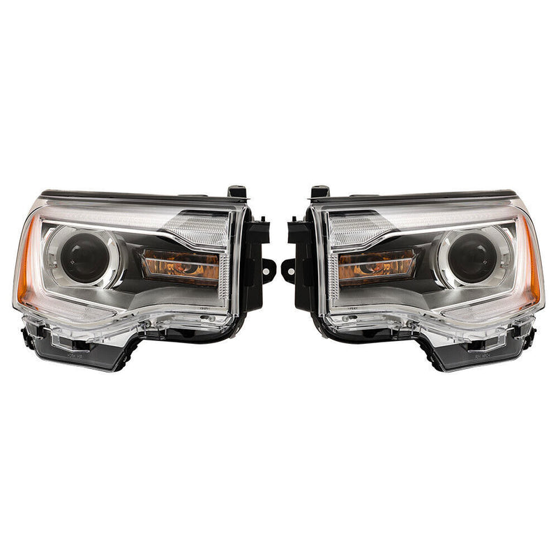 DURAFORCE Right+Left Headlights ASSY For 2017-19 GMC Acadia SL w/o LED DRL Chrome