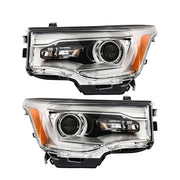 DURAFORCE Right+Left Headlights ASSY For 2017-19 GMC Acadia SL w/o LED DRL Chrome