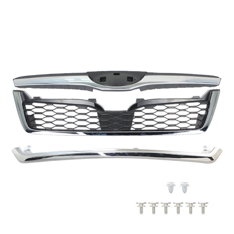DURAFORCE Front Grill Assembly For 2014-2018 Subaru Forester Chrome Factory Style