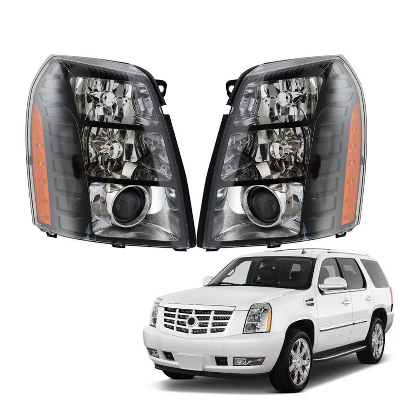 DURAFORCE LH+RH Headlights For 2007-2014 Cadillac Escalade HID w/o Bulbs & Ballast