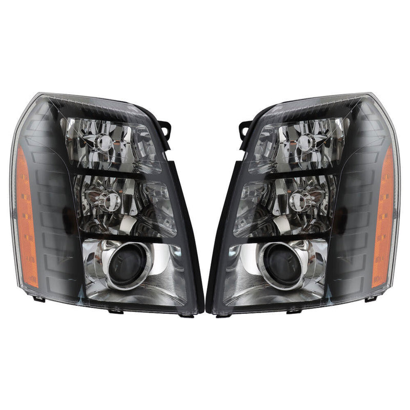 DURAFORCE LH+RH Headlights For 2007-2014 Cadillac Escalade HID w/o Bulbs & Ballast