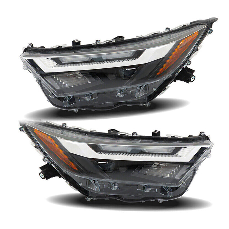 DURAFORCE Left+Right Headlight For 2022-2023 Toyota RAV4 XLE LED Factory Clear