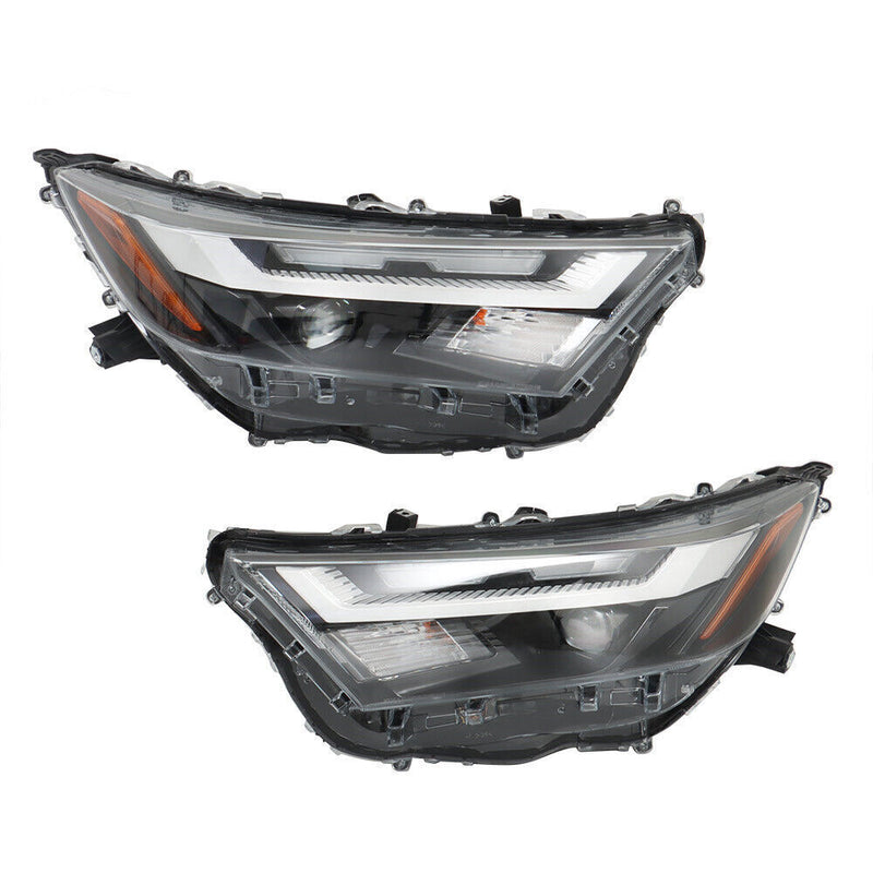 DURAFORCE Left+Right Headlight For 2022-2023 Toyota RAV4 XLE LED Factory Clear