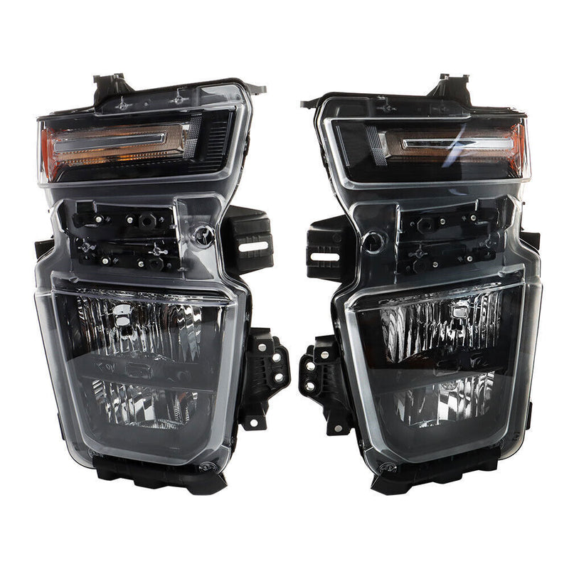 DURAFORCE Left+Right Headlights For 2021-2023 Chevy Silverado 2500HD Halogen Black