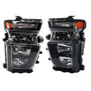 DURAFORCE Left+Right Headlights For 2021-2023 Chevy Silverado 2500HD Halogen Black