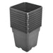 DURAFORCE 2 Gallon Re-Usable 10 Pack Square Plastic Black Nursery Pot Plant Flower Pots