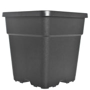 DURAFORCE 2 Gallon Re-Usable 10 Pack Square Plastic Black Nursery Pot Plant Flower Pots