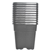 DURAFORCE 2 Gallon Re-Usable 10 Pack Square Plastic Black Nursery Pot Plant Flower Pots