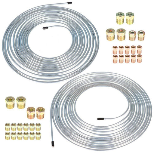 DURAFORCE Brake Line Tubing Kit For Universal 25 Ft 3/16&1/4 Zinc w/32 Fittings