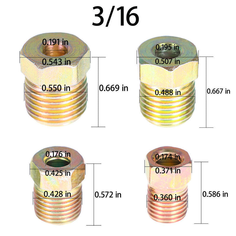 DURAFORCE Brake Line Tubing Kit For Universal 25 Ft 3/16&1/4 Zinc w/32 Fittings