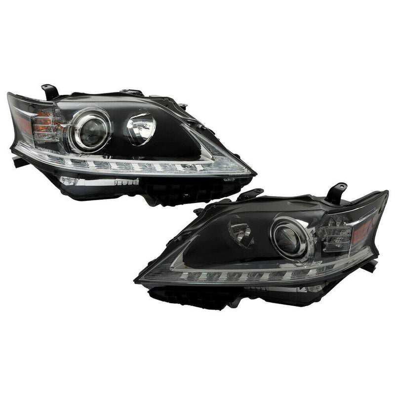 DURAFORCE Left+Right Headlight For 2013-15 Lexus RX350 RX450H HID Projector Black