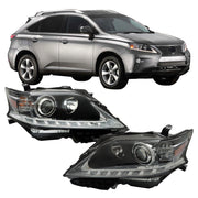 DURAFORCE Left+Right Headlight For 2013-15 Lexus RX350 RX450H HID Projector Black