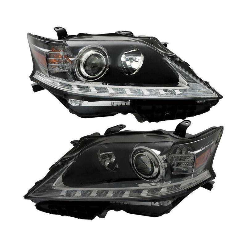 DURAFORCE Left+Right Headlight For 2013-15 Lexus RX350 RX450H HID Projector Black