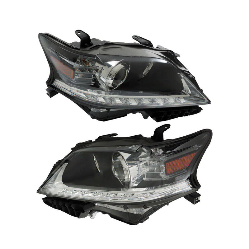 DURAFORCE Left+Right Headlight For 2013-15 Lexus RX350 RX450H HID Projector Black