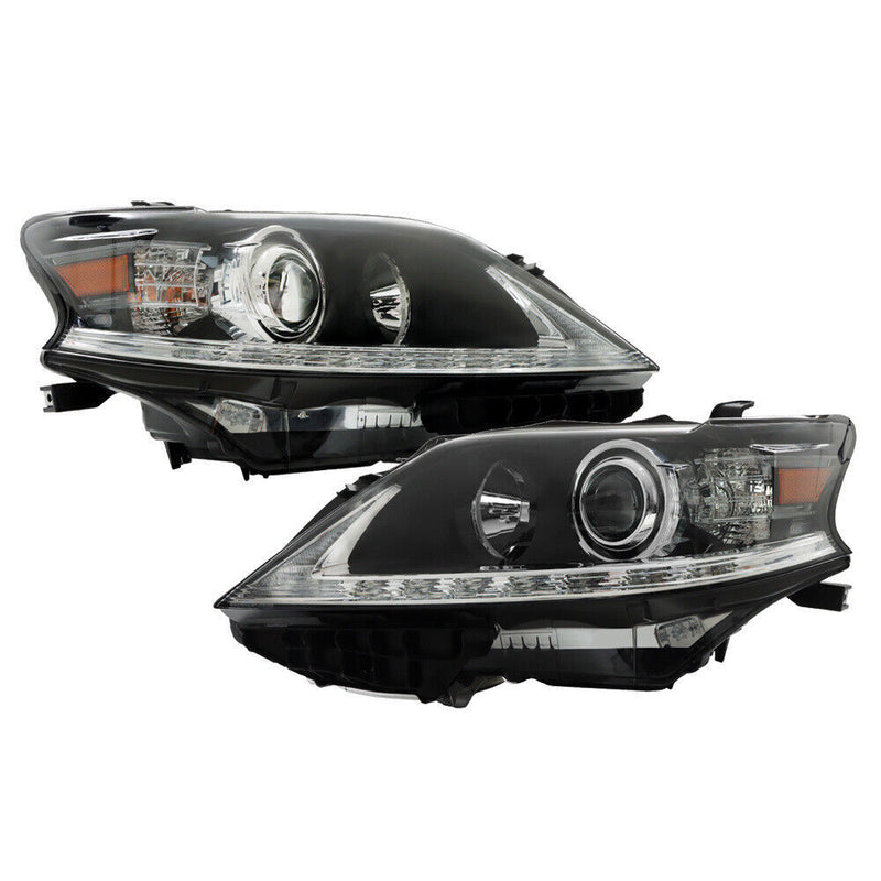 DURAFORCE Left+Right Headlight For 2013-15 Lexus RX350 RX450H HID Projector Black