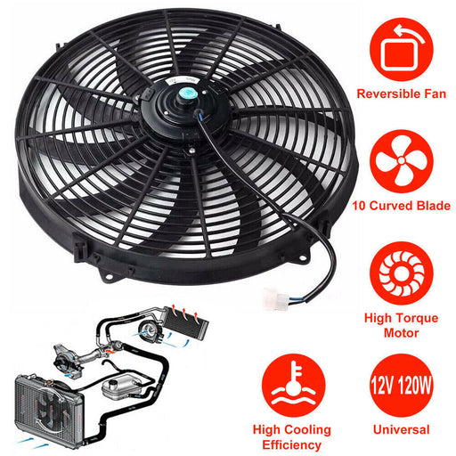 DURAFORCE 16" Electric Radiator Fan 3000 CFM Thermostat Wiring Switch Relay Kit