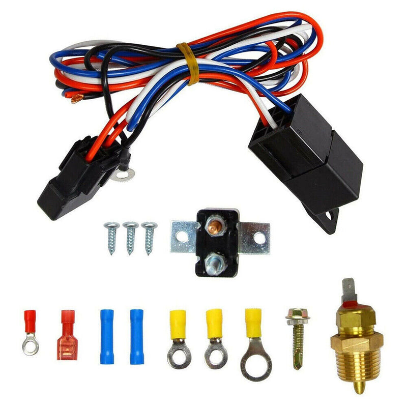 DURAFORCE 16" Electric Radiator Fan 3000 CFM Thermostat Wiring Switch Relay Kit