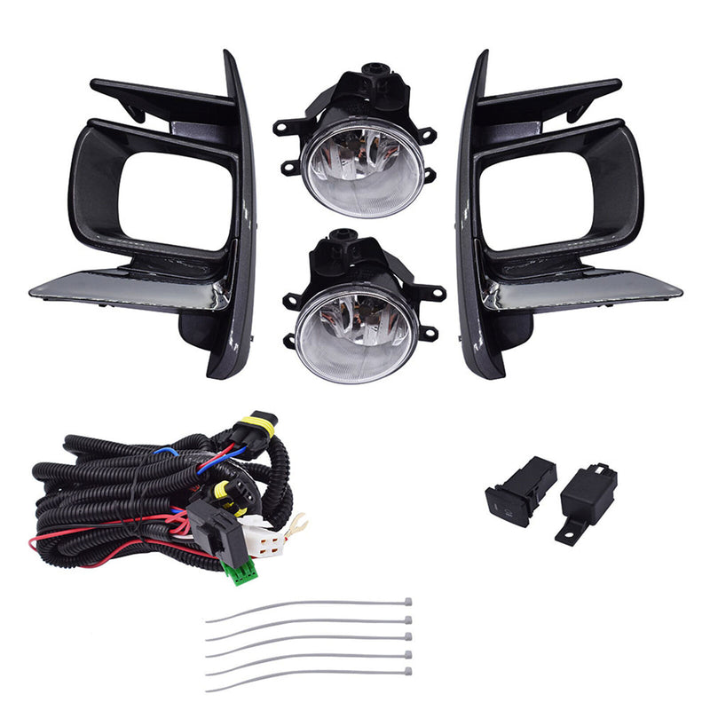 DURAFORCE Fog Light Kit For 2018-2019 Toyota Sienna Switch Bulbs Bezel Wire Gray