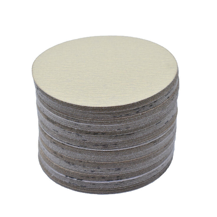 DURAFORCE 100 Pack 6" Disc Hook Loop Pads Sanding Disc Flocking 120 Grit NO-Hole