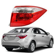 DURAFORCE Right Side Tail Light Lamp Outer For 2014-2016 Toyota Corolla Red Clear
