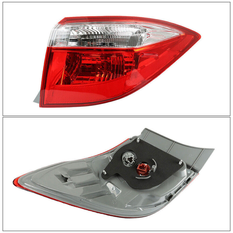 DURAFORCE Right Side Tail Light Lamp Outer For 2014-2016 Toyota Corolla Red Clear